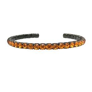 VINTAGE ORANGE CRYSTAL FLEXIBLE OPEN CUFF BRACELET